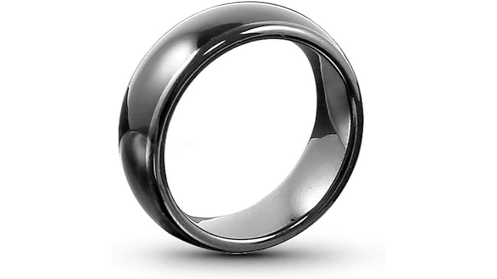 black ceramic rfid ring