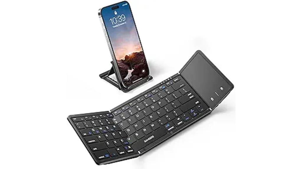 bluetooth foldable keyboard with touchpad