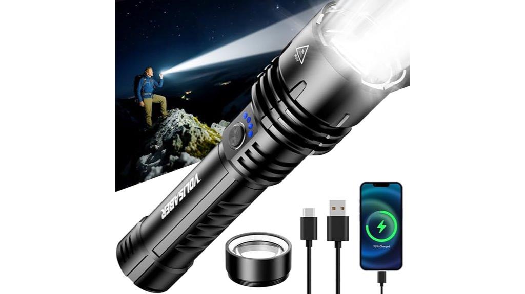 bright waterproof rechargeable flashlight