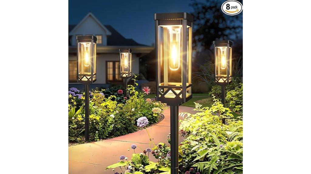 eight pack outdoor solar pathway lights