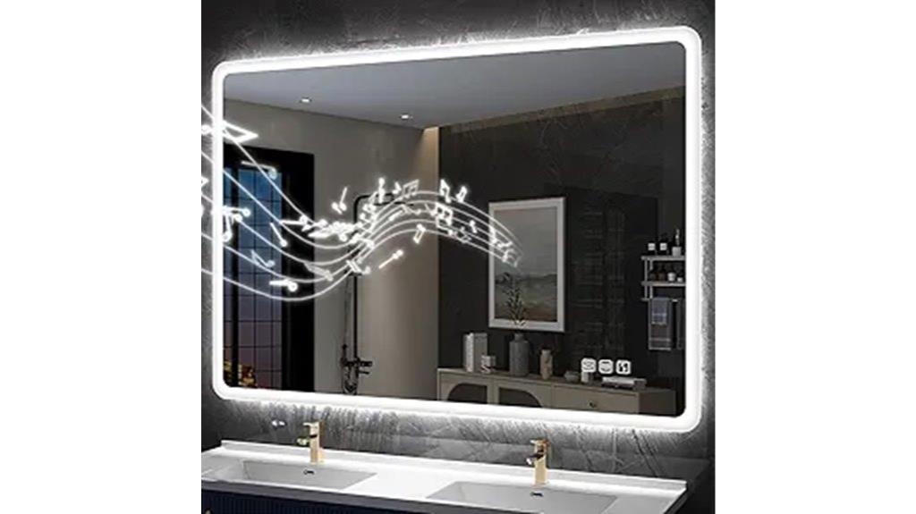 illuminated bluetooth bathroom mirror