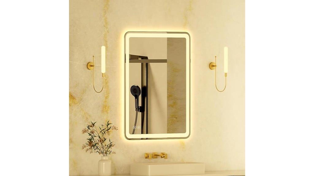 led bathroom mirror features