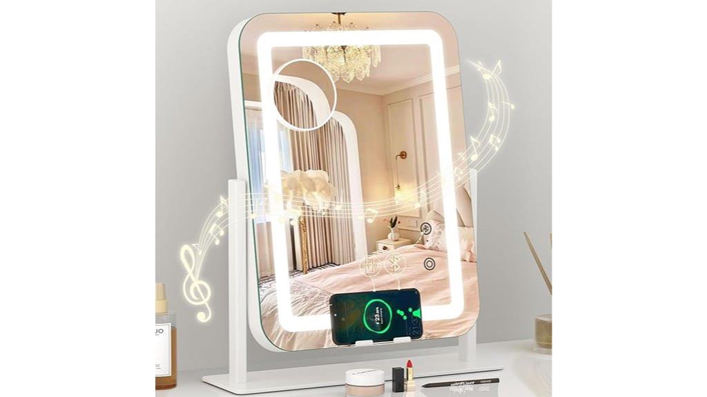 led mirror with wireless charging