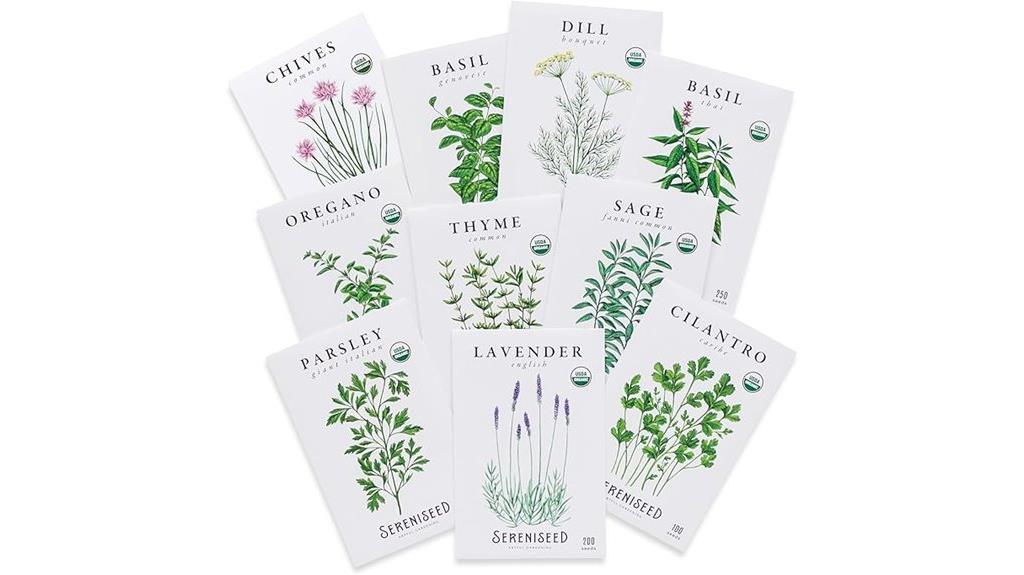 organic herb seeds 10 pack