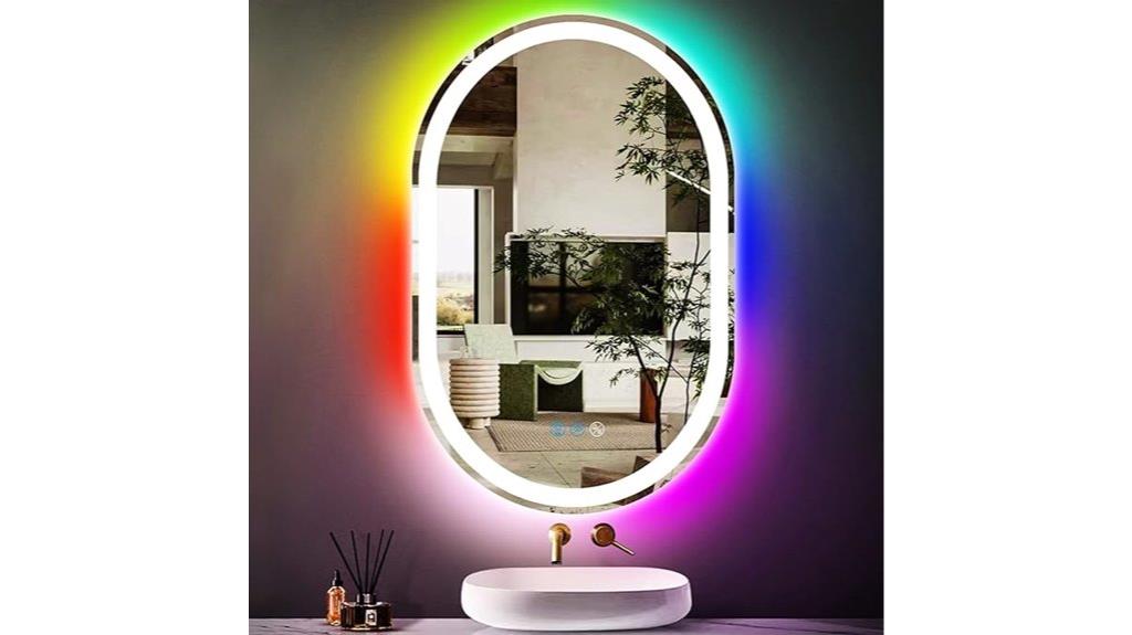 rectangular rgb bathroom mirror