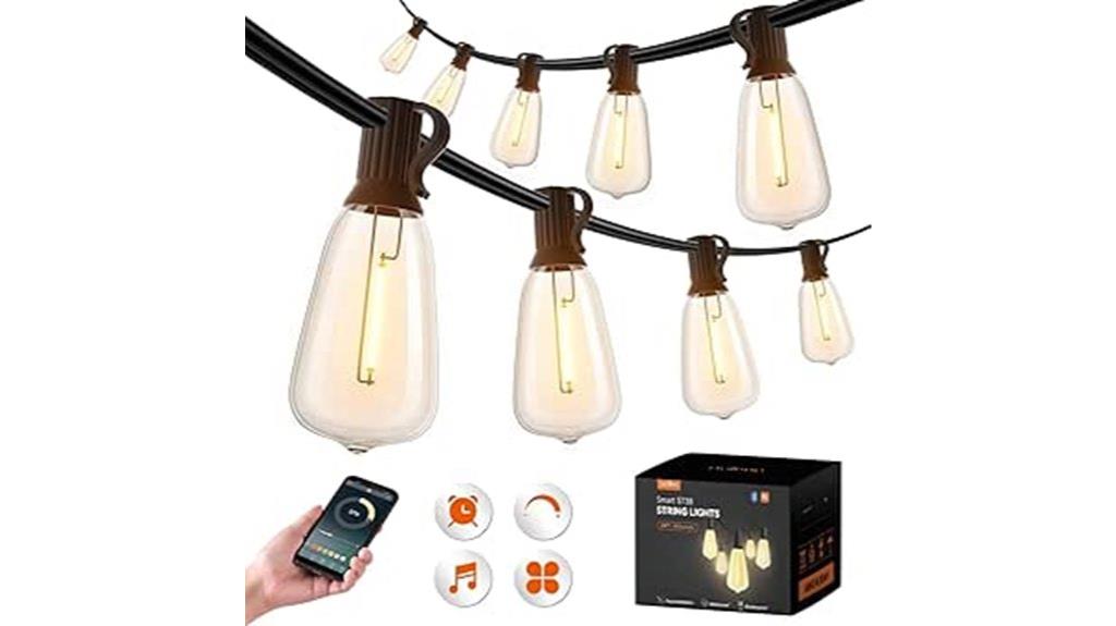 smart 96ft outdoor string lights
