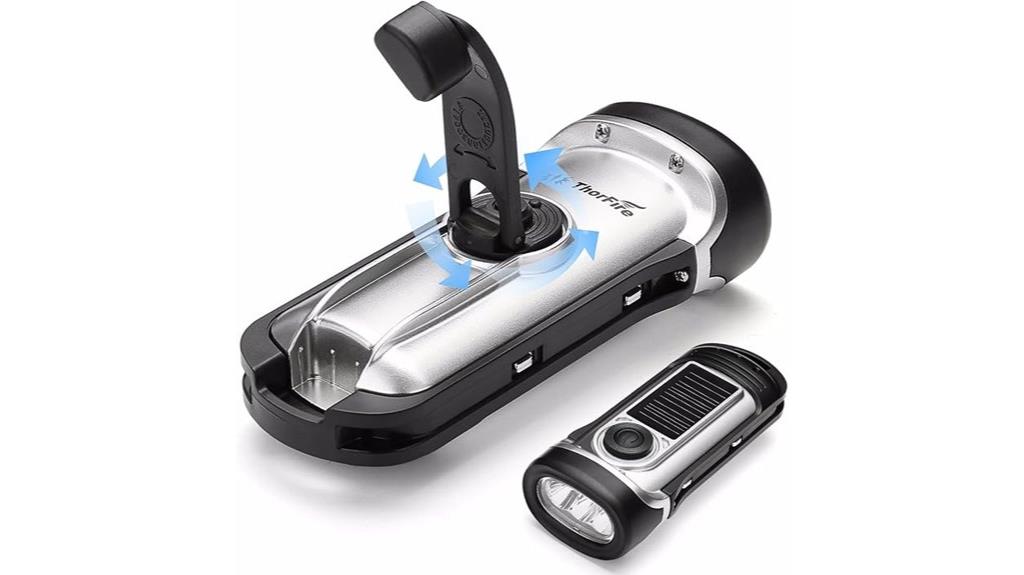solar hand crank flashlight