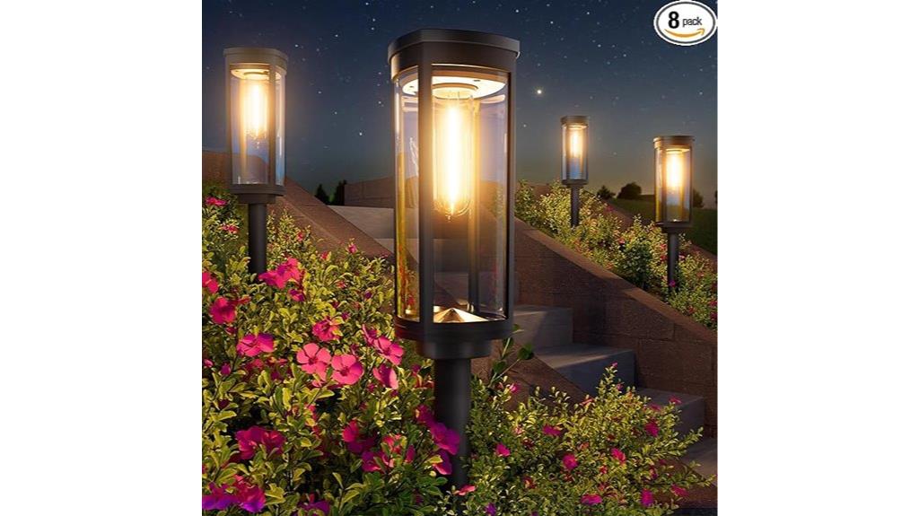 solar powered waterproof pathway lights