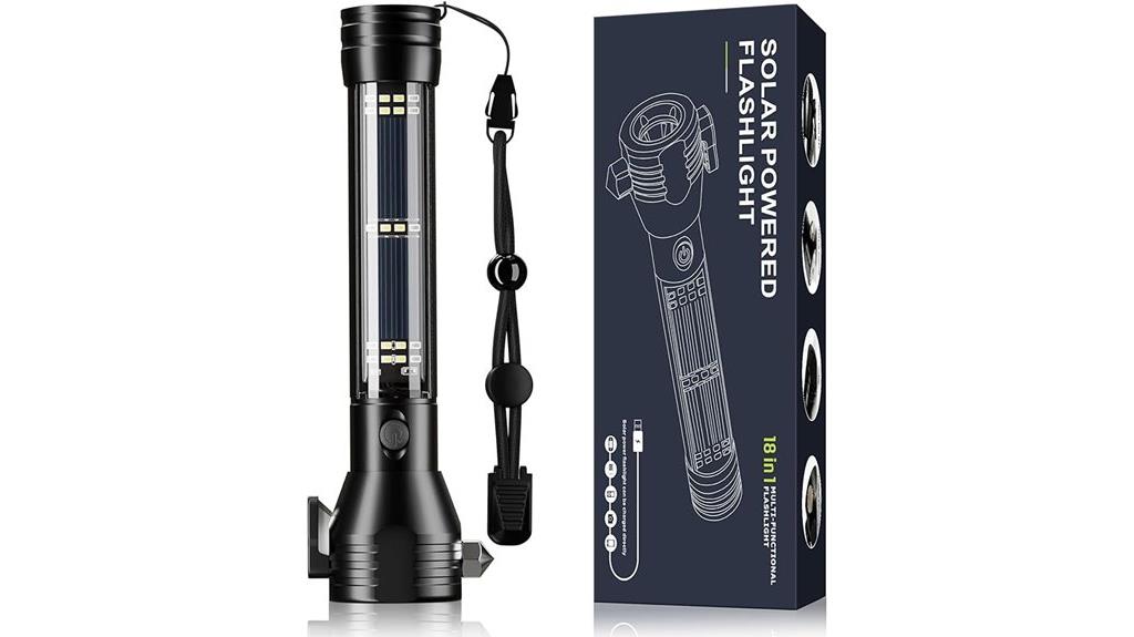 solar rechargeable flashlight