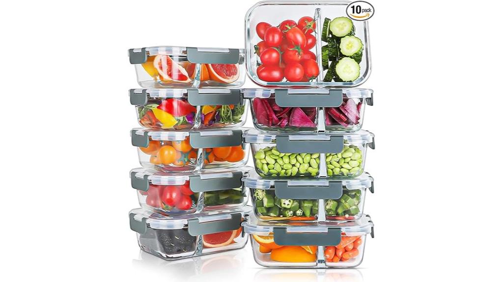 ten 30oz glass containers