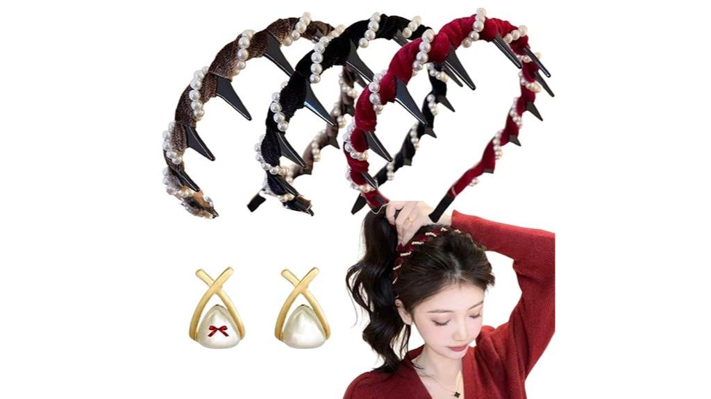 three colors pearl headband