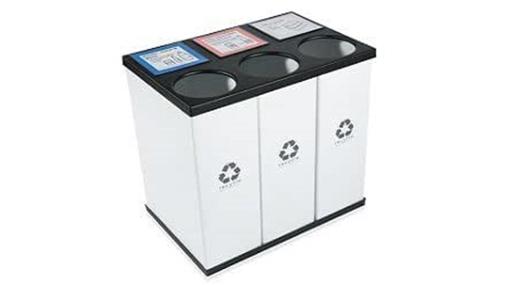 triple recycling bin system