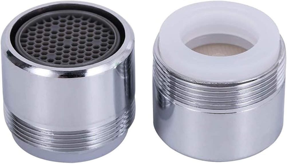 two faucet aerators