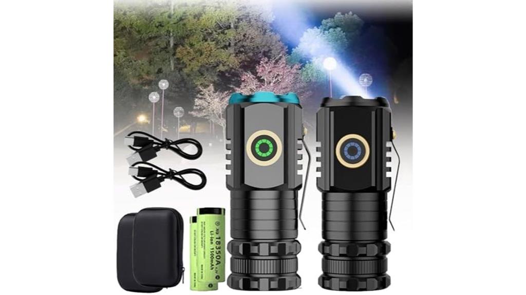 two rechargeable flashlights