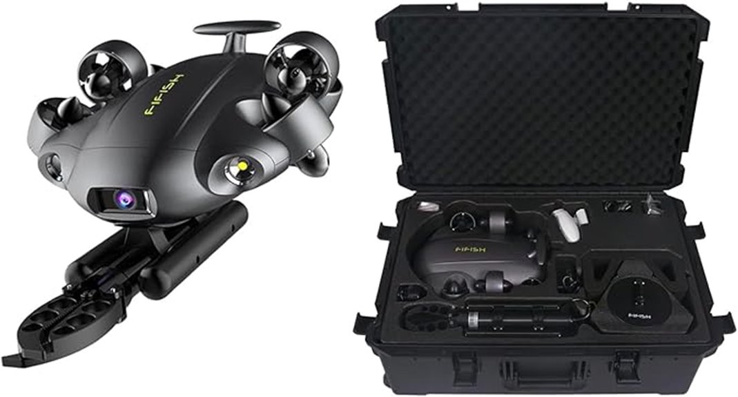 underwater drone with robotic arm