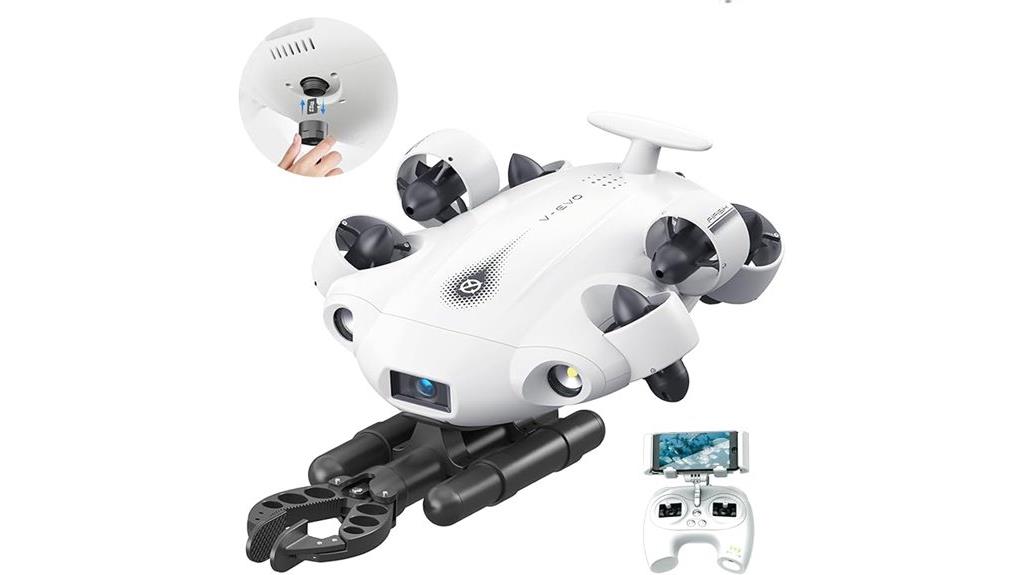 underwater drone with robotic arm