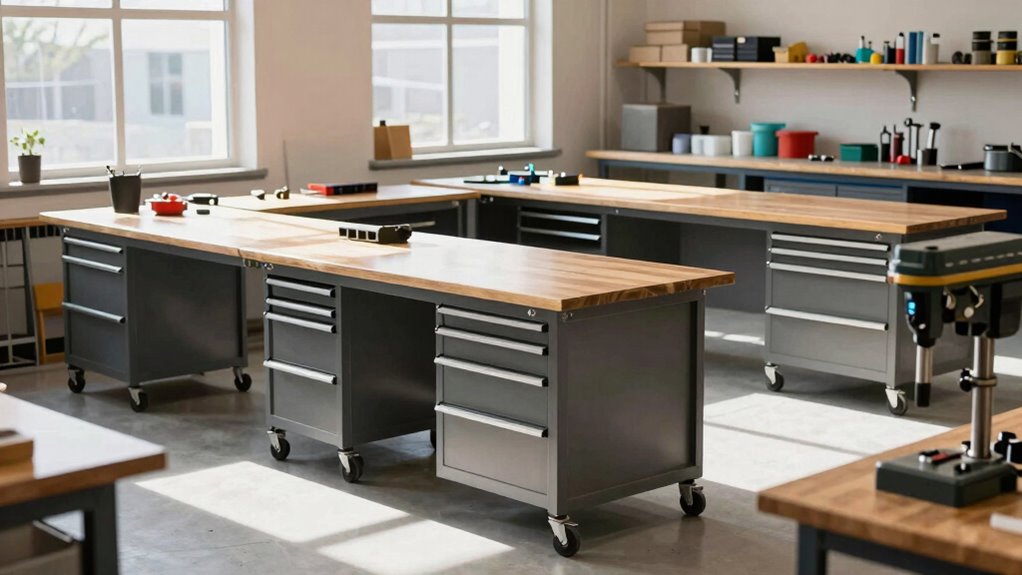 flexible workshops with rolling benches
