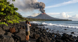 Anak Krakatau Erupts In Indonesia
