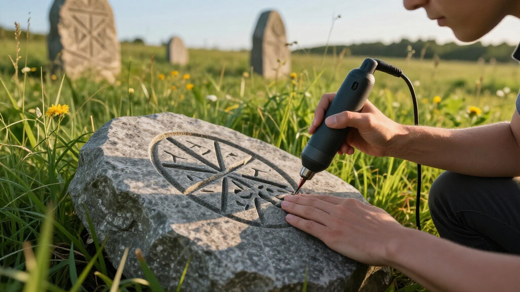 The Art And Science Of AI In SVG Carving: 'The Runestone Field'